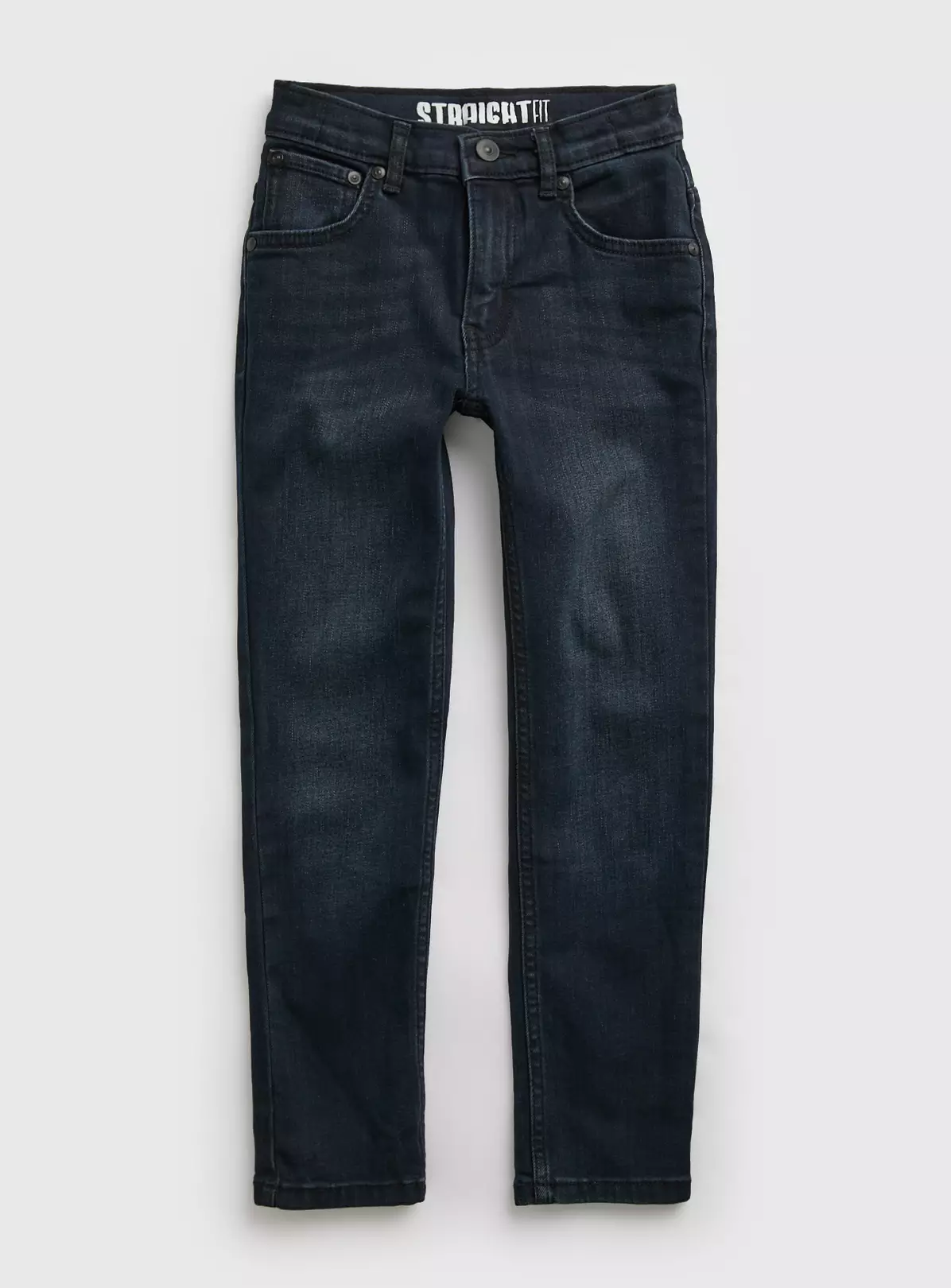 Dark Blue Straight Leg Denim Jeans With Stretch - 6 Years 3 Dark Blue Straight Leg Denim Jeans With Stretch - 6 Years