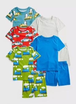 Vehicles Print Shortie Pyjamas 5 Pack 2-3 Years