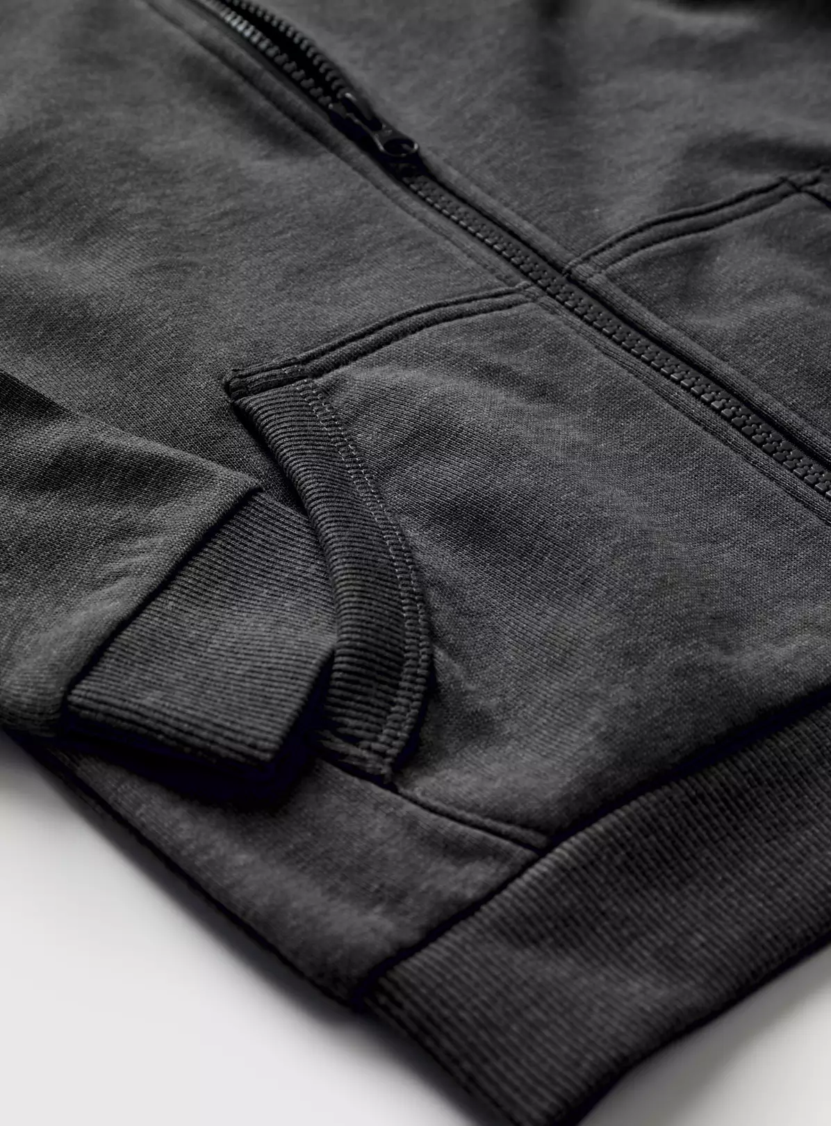 Charcoal Zip Through Hoodie12 Years 4 Charcoal Zip Through Hoodie12 Years - Image 2