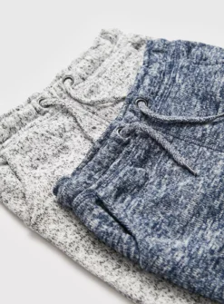 Blue & Grey Marl Fleece Joggers 2 Pack 1.5-2 Years