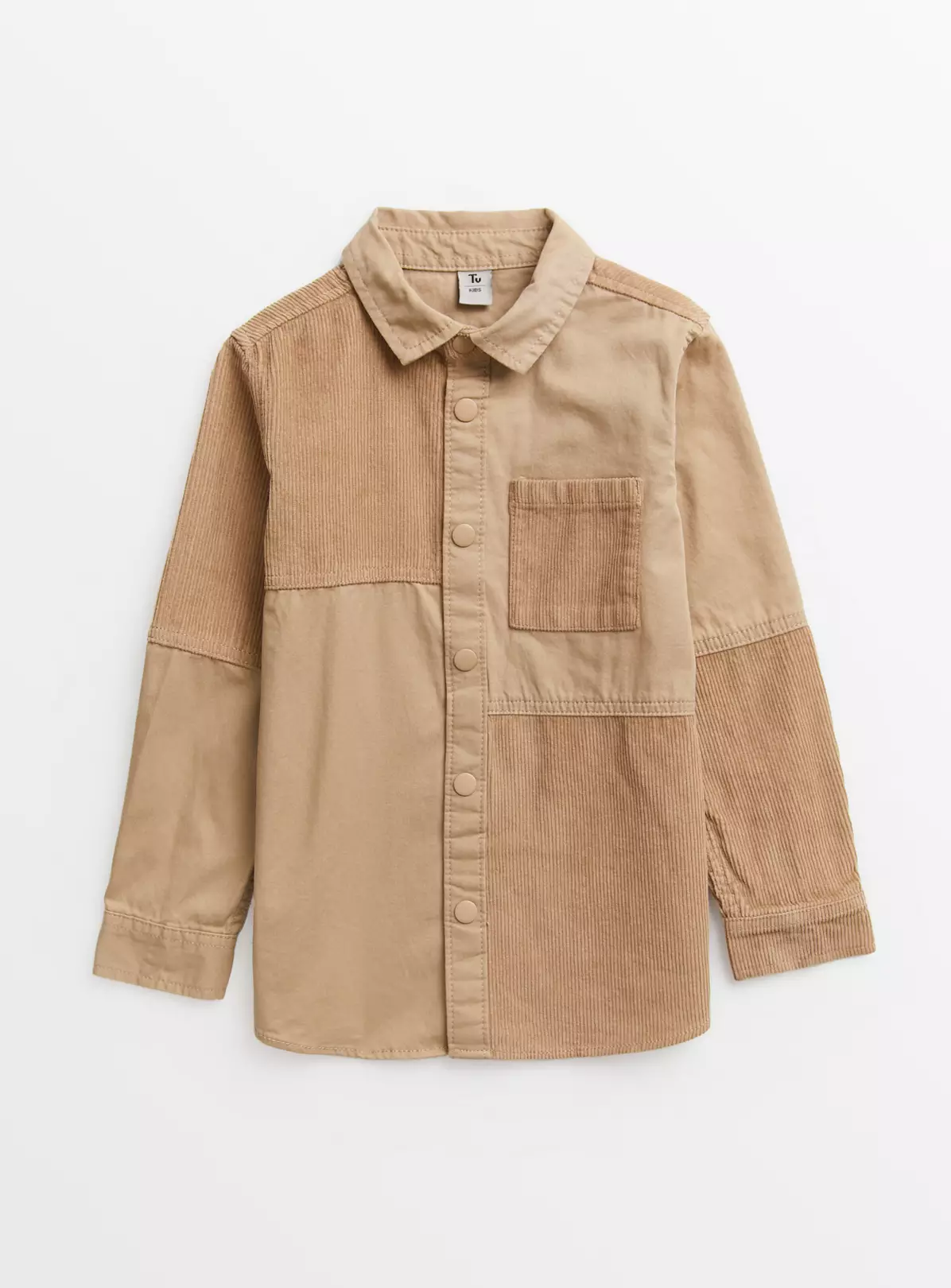Tan Corduroy Patchwork Shirt 8 Years 4 Tan Corduroy Patchwork Shirt 8 Years - Image 2