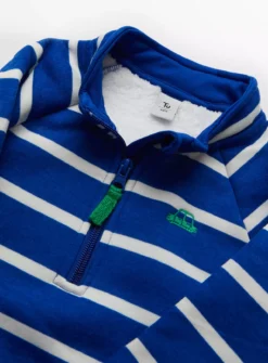 Bright Blue Stripe Quarter Zip Fleece 1.5-2 Years -Sonic || Minecraft || Super Mario Sales tuc143026726 Blue R Z002A