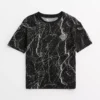 Black Marble Print T-Shirt 12 Years -Sonic || Minecraft || Super Mario Sales tuc143034970 Black R Z001A