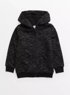 Black Marl Borg Lined Hoodie8 Years