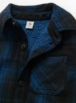 Blue Check Borg Lined Shacket 7 Years