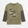 Khaki Mountain Slogan T-Shirt 6 Years -Sonic || Minecraft || Super Mario Sales tuc143190067 Green R Z001A