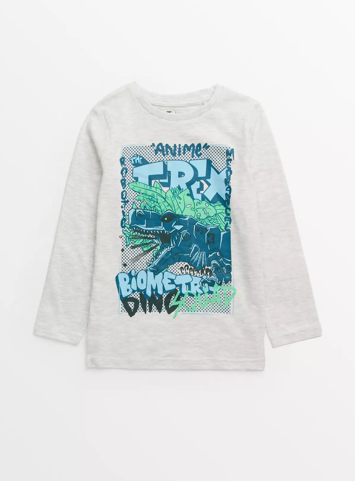 Grey Dino Anime Graphic T-Shirt 13 Years 4 Grey Dino Anime Graphic T-Shirt 13 Years - Image 2