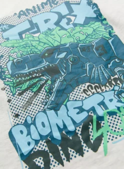 Grey Dino Anime Graphic T-Shirt 13 Years