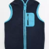 Navy Neon Contrast Borg Fleece Gilet1.5-2 Years