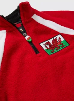 Wales Rugby Red Half Zip Fleece 11 Years
