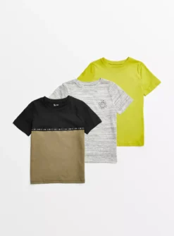 Khaki & Grey Marl T-Shirts 3 Pack8 Years