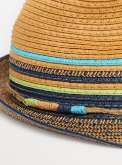 Stripe Straw Trilby Hat6-9 Years