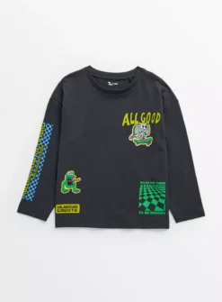 Black All Good Skater T-Shirt 6 Years