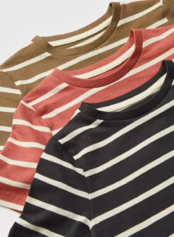 Stripe Short Sleeve T-Shirts 3 Pack 8 Years