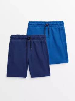 Blue & Navy Ottoman Shorts 2 Pack 8 Years