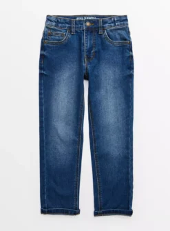 Blue Denim Straight Leg Jeans 8 Years