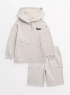 Cream Ribbed Hoodie & Shorts Set 11 Years -Sonic || Minecraft || Super Mario Sales tuc143911469 Cream R Z001A