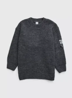 Charcoal Grey Ribbed Knit Jumper 13 Years -Sonic || Minecraft || Super Mario Sales tuc144130390 Charcoal R Z001A 2