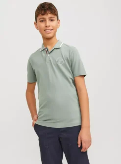 JACK & JONES JUNIOR Green Shield Short Sleeve Polo Junior 8 Years