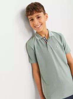 JACK & JONES JUNIOR Green Shield Short Sleeve Polo Junior 12 Years -Sonic || Minecraft || Super Mario Sales tuc144201565 Green R Z003A