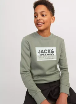 JACK & JONES JUNIOR Green Printed Crew Neck Sweatshirt Junior 8 Years -Sonic || Minecraft || Super Mario Sales tuc144203691 Green R Z003A