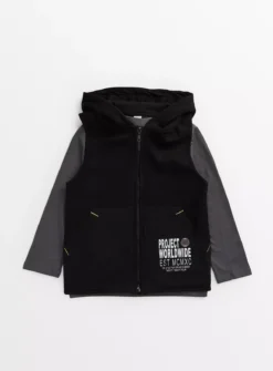 Black Hooded Gilet & Long Sleeve Top Set 7 Years