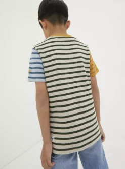 FATFACE Textured Stripe T Shirt 3-4 Years